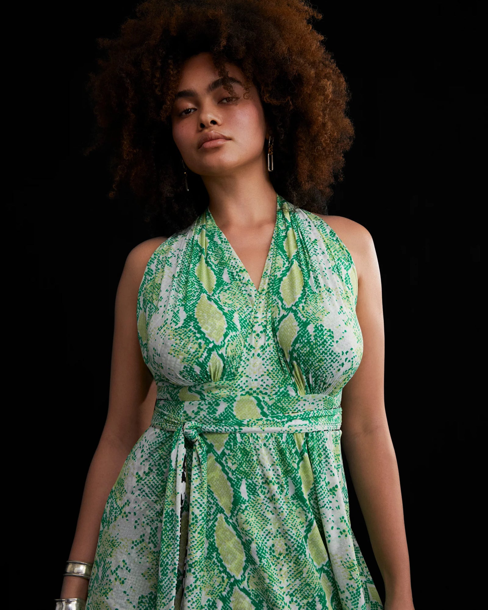 Dvf python wrap sales dress