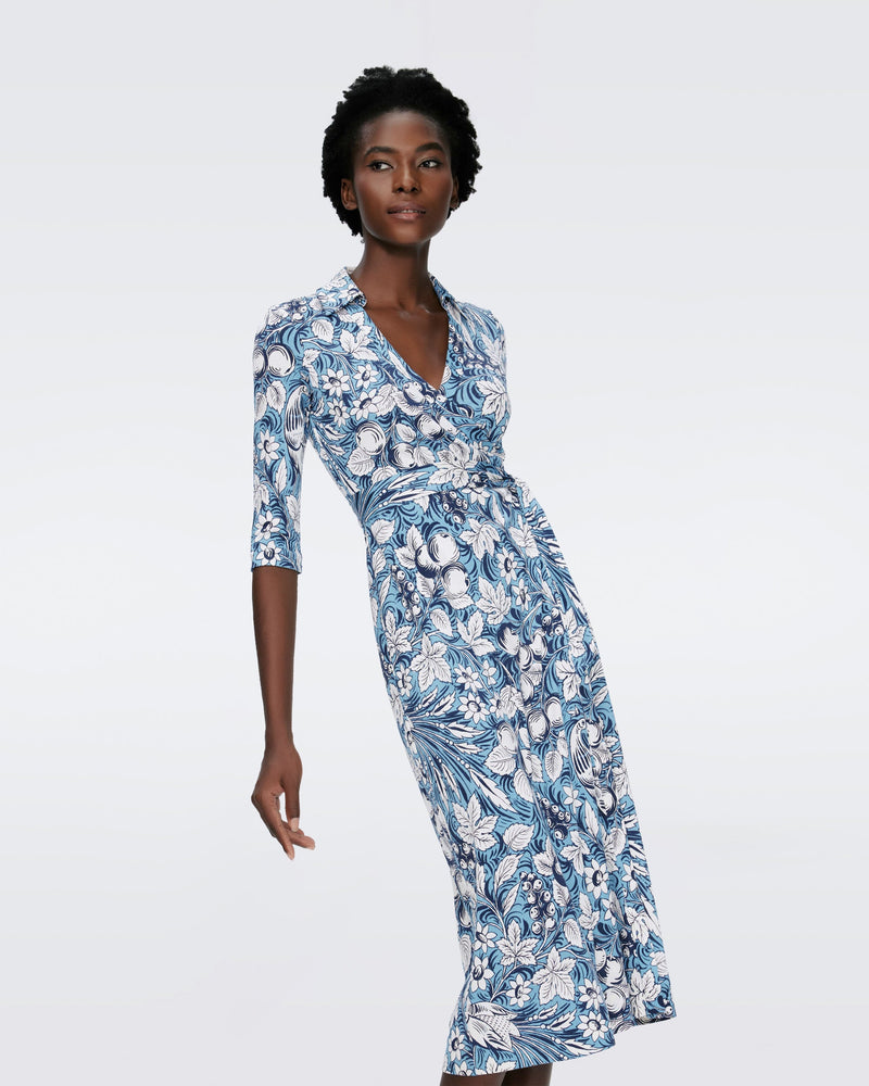 Abigail Silk Jersey Midi Wrap Dress