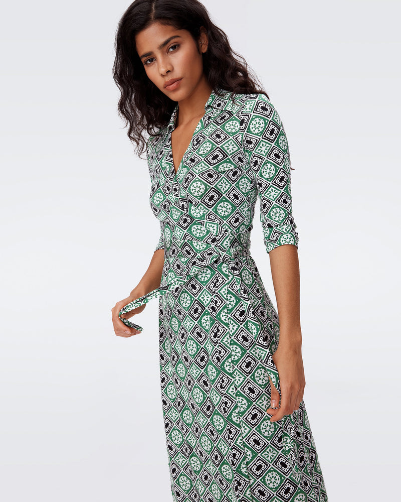 Abigail Silk Jersey Midi Wrap Dress