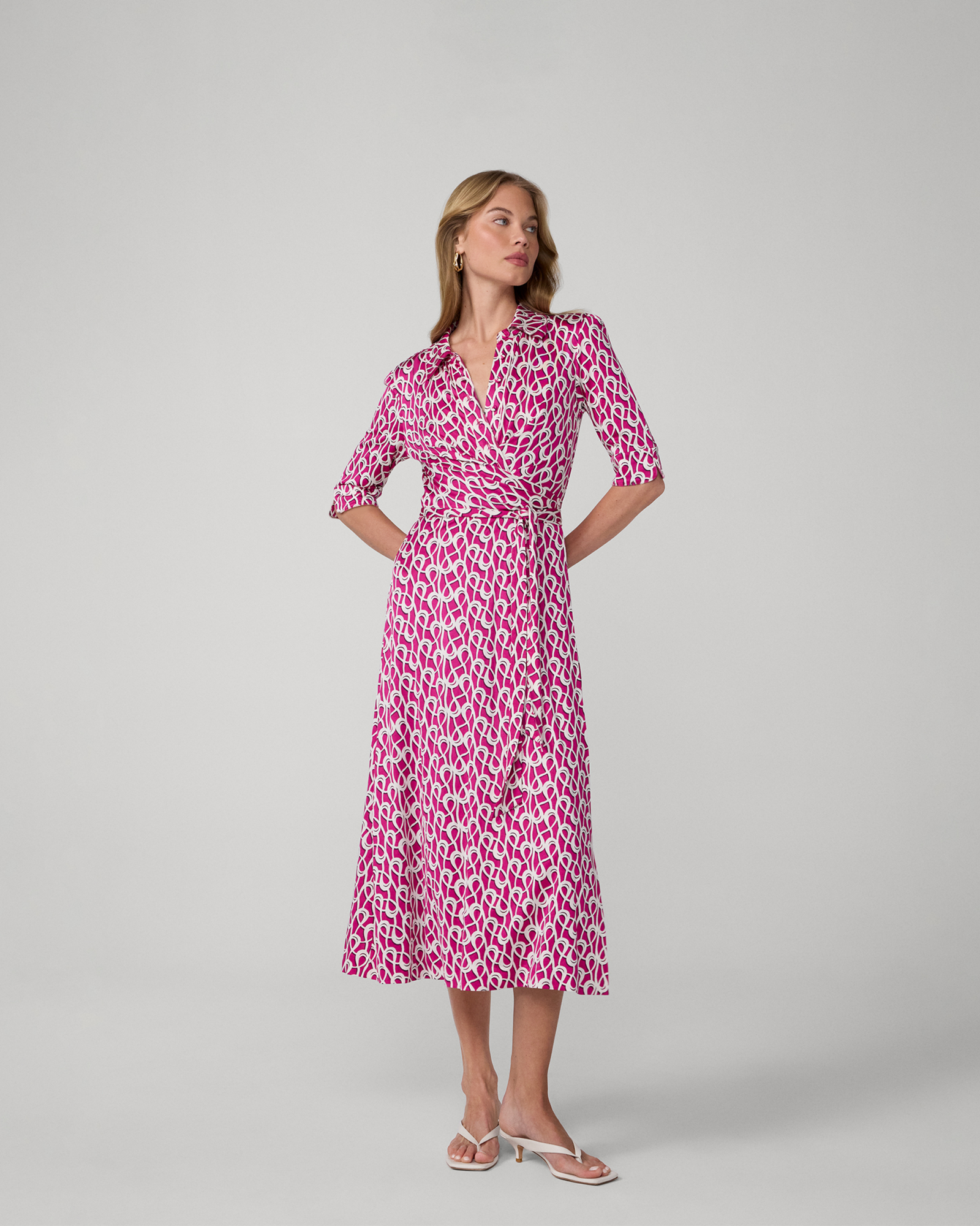 DVF SANA SHORT SLEEVE DRESS
