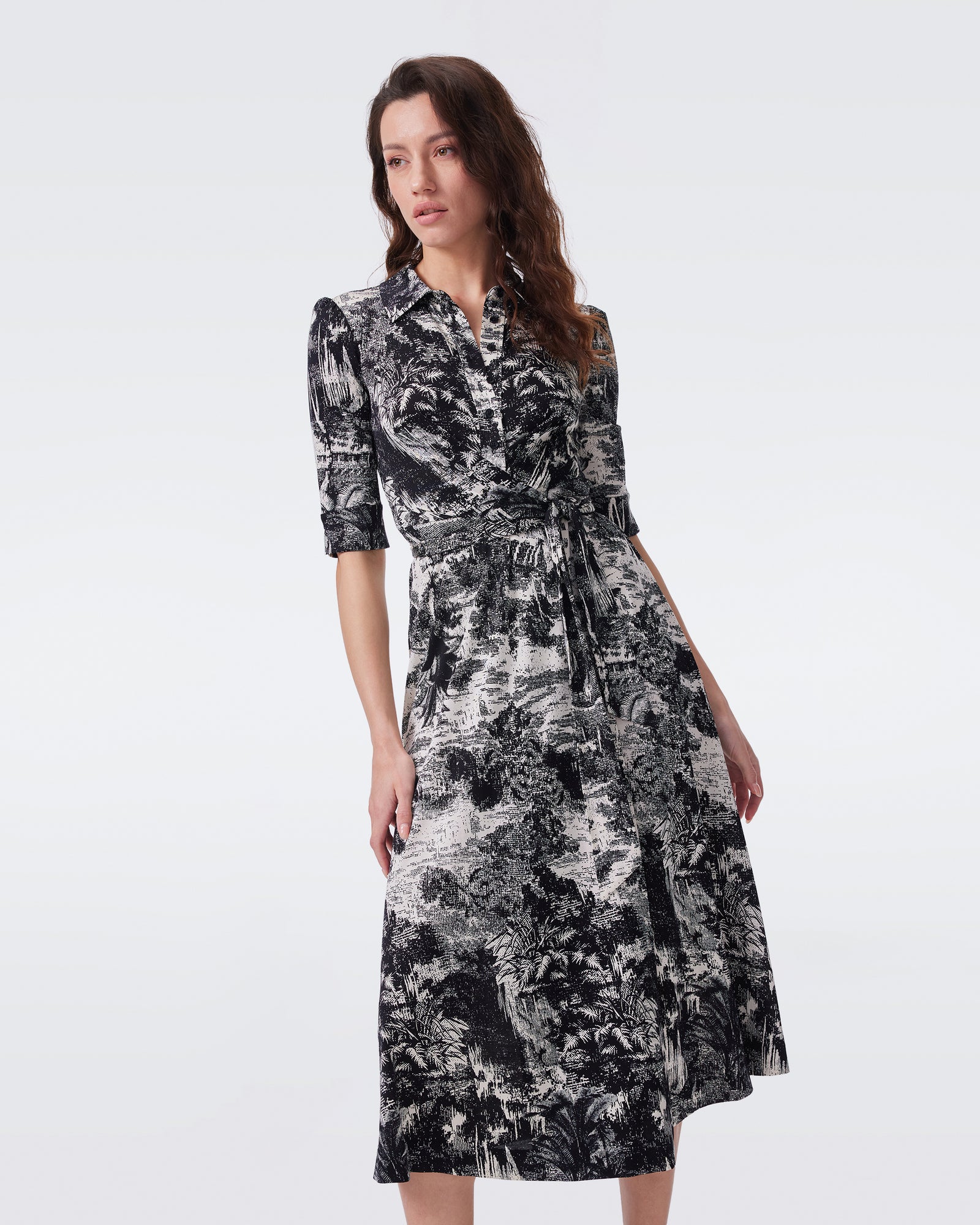 DVF SANA SHORT SLEEVE DRESS