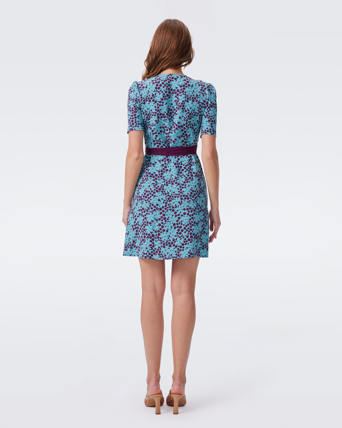 dvf blue floral dress DVF Prita Dress in Abstract Butterfly Navy