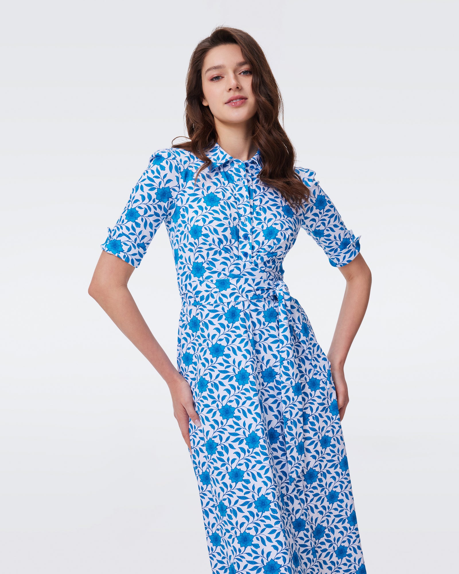 DVF SANA SHORT SLEEVE DRESS