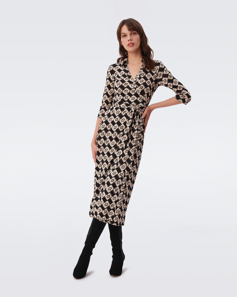 Abigail Silk Jersey Midi Wrap Dress