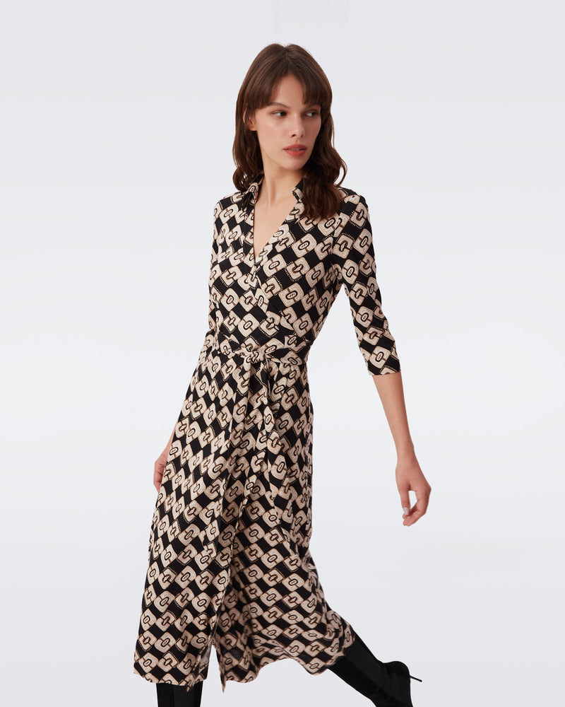 Abigail Silk Jersey Midi Wrap Dress