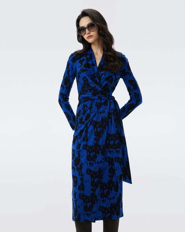 Abigail Silk Jersey Long Sleeve Midi Wrap Dress – Diane von Furstenberg