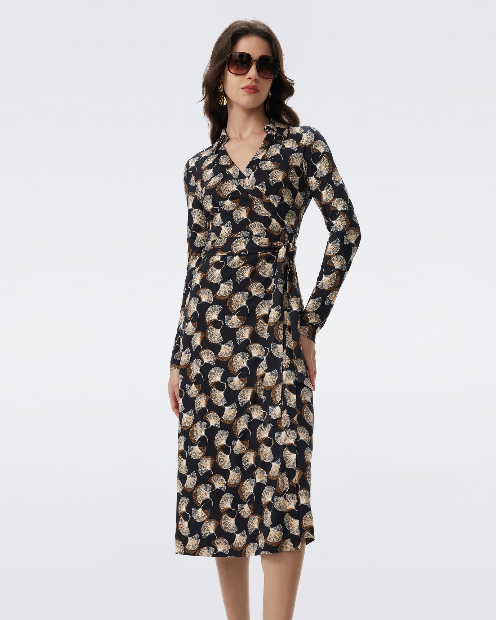 DVF L/S ABIGAIL MIDI DRESS