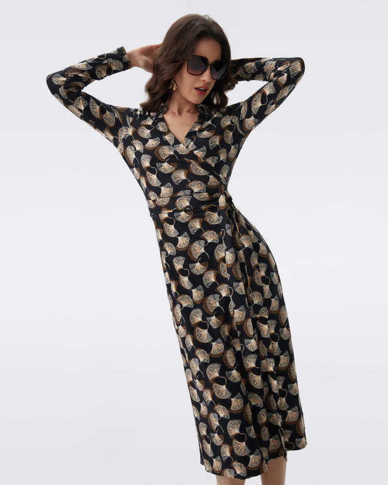 DVF L/S ABIGAIL MIDI DRESS