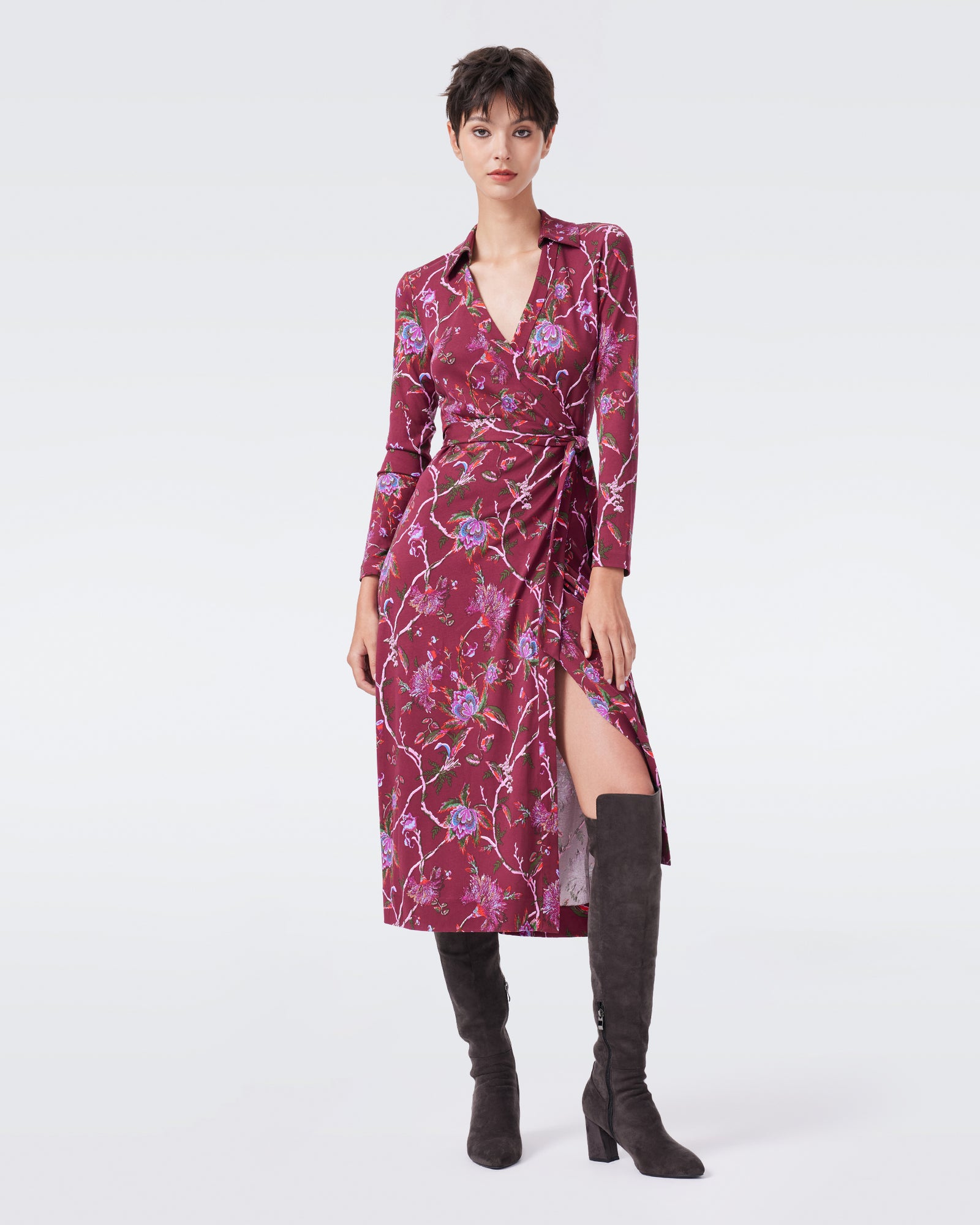 DVF L/S ABIGAIL MIDI DRESS
