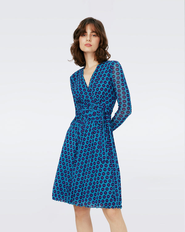 Dvf Brenda Dress In Flower Tie Barrier Reef