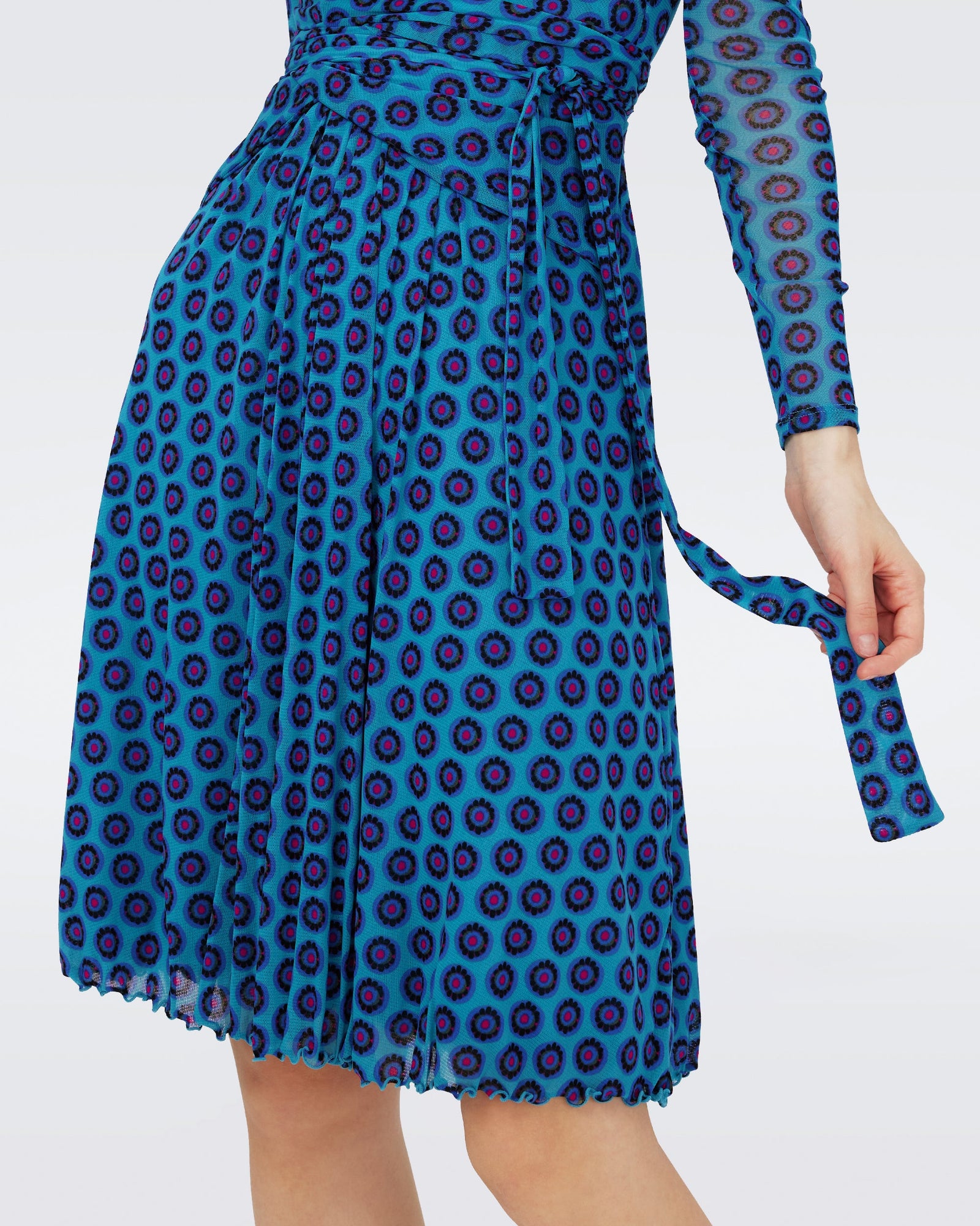 Dvf Brenda Dress In Flower Tie Barrier Reef