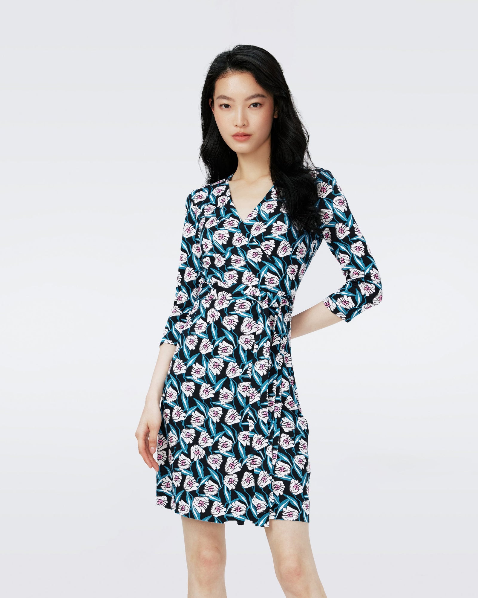 Dvf New Julian Two Dress In Fortune Vine Ivory