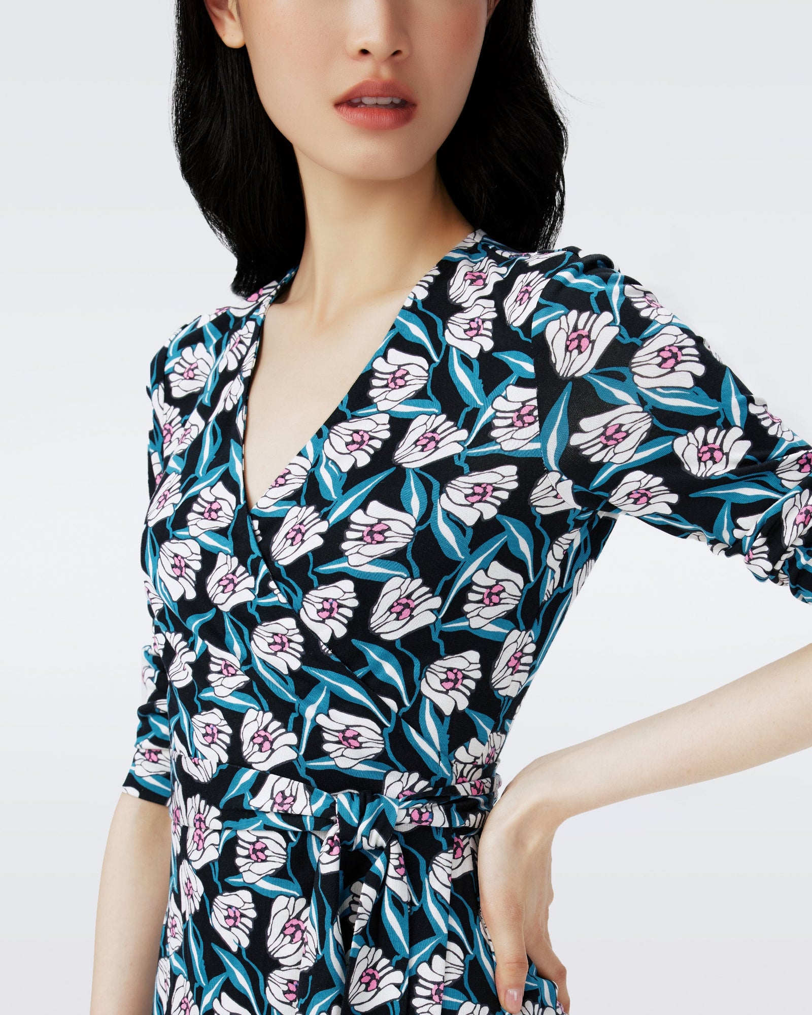 Dvf New Julian Two Dress In Fortune Vine Ivory