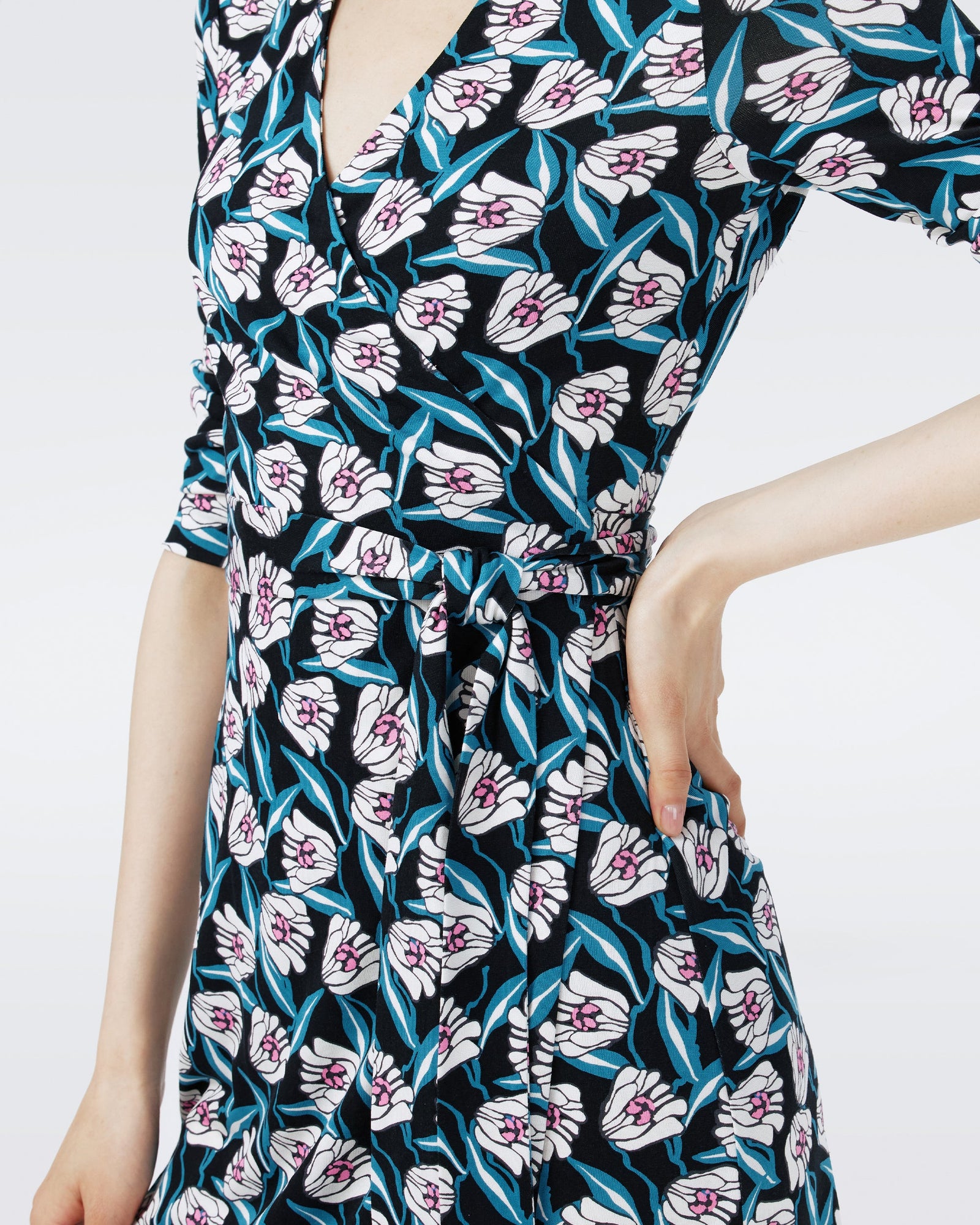 Dvf New Julian Two Dress In Fortune Vine Ivory