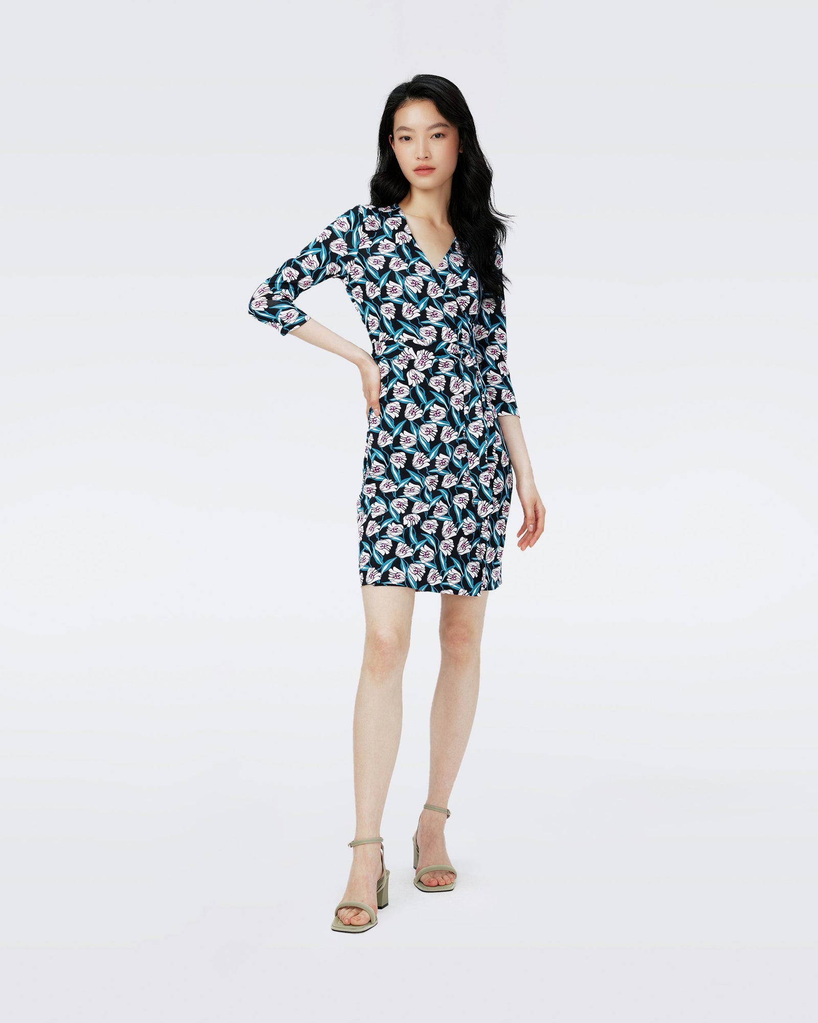 Dvf New Julian Two Dress In Fortune Vine Ivory
