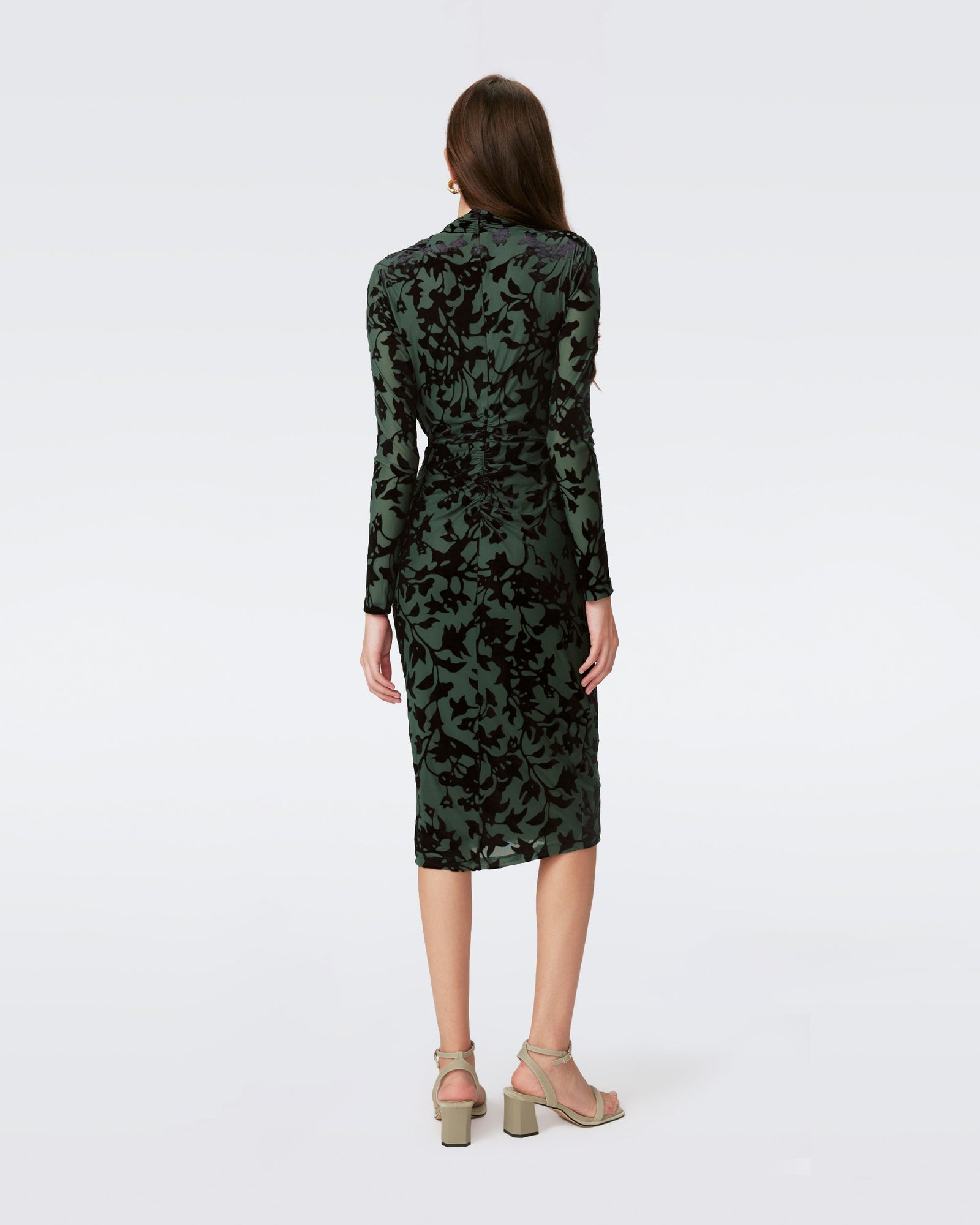 DVF TAMRA DRESS in ODILE VINE HQWTHORNE GREEN