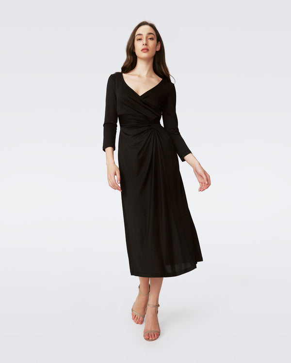 DVF SHIRI DRESS in BLACK