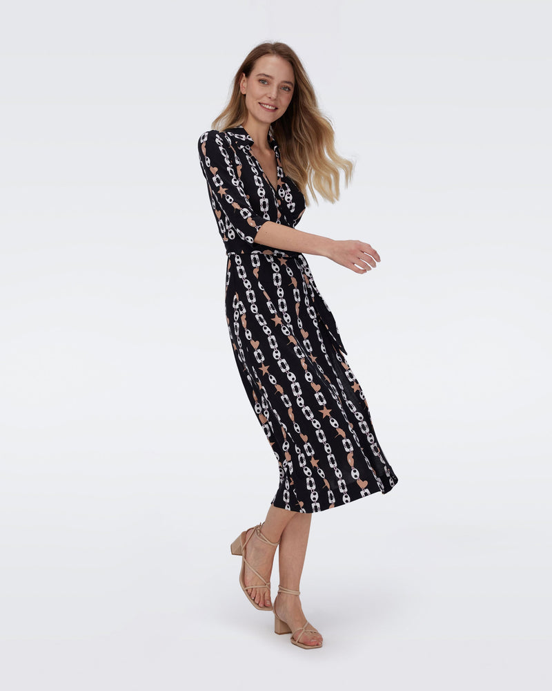 Abigail Silk Jersey Midi Wrap Dress