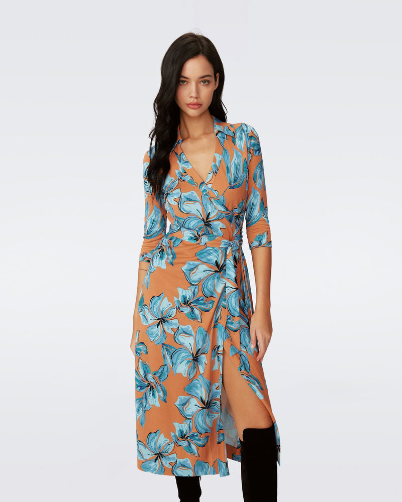 Abigail Silk Jersey Midi Wrap Dress