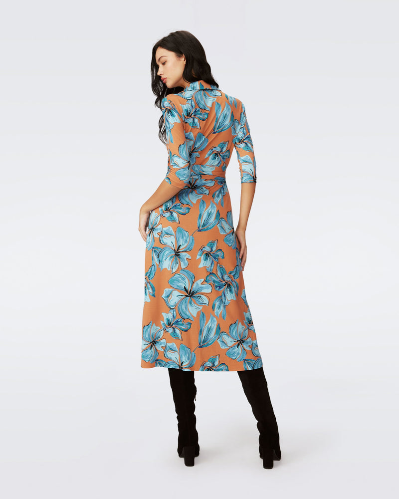 Abigail Silk Jersey Midi Wrap Dress