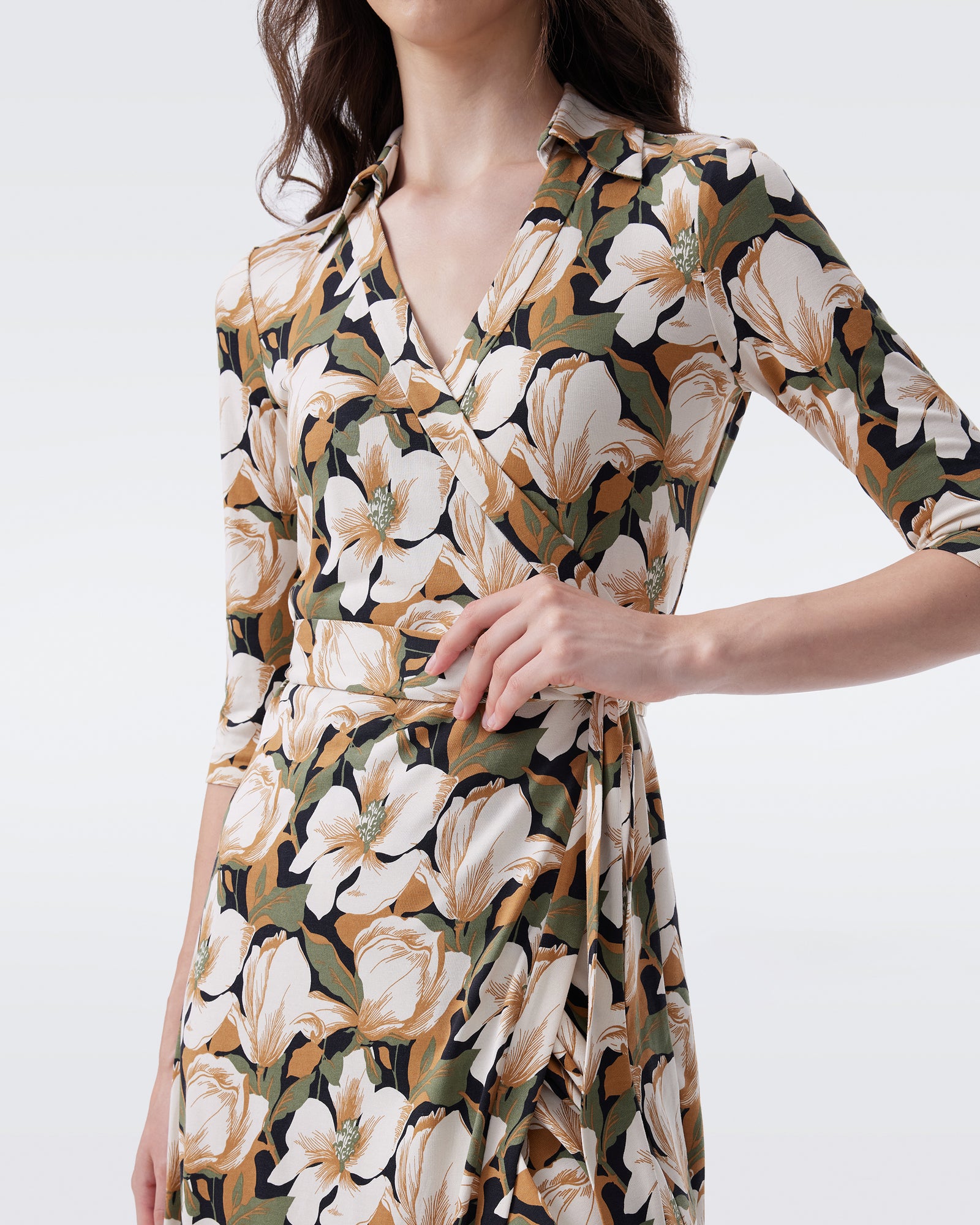 diane von furstenberg blossom midi dress Diane Von Furstenberg Blossom Floral Chiffon Midi Dress In Navy