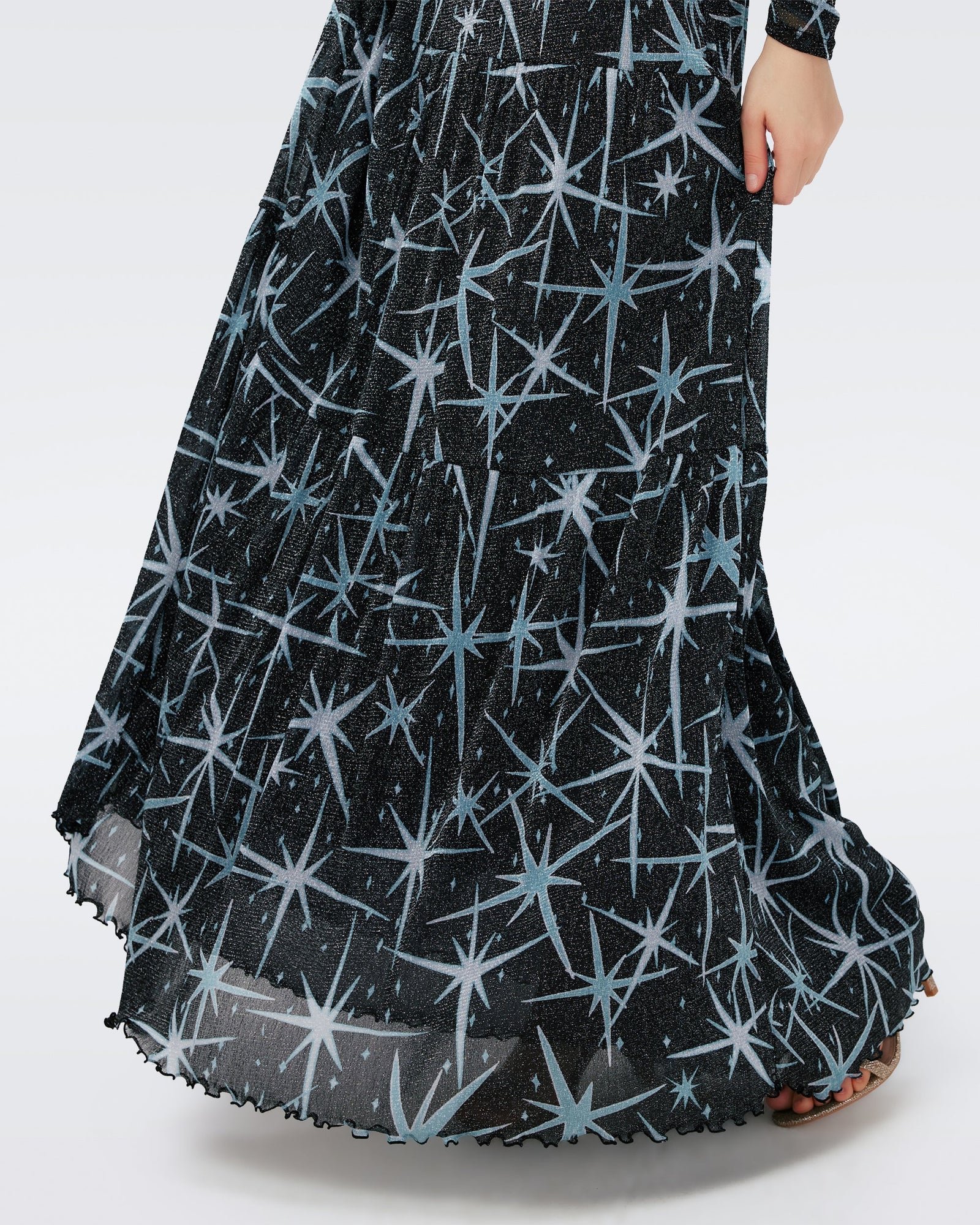 Stassi Metallic Mesh Dress