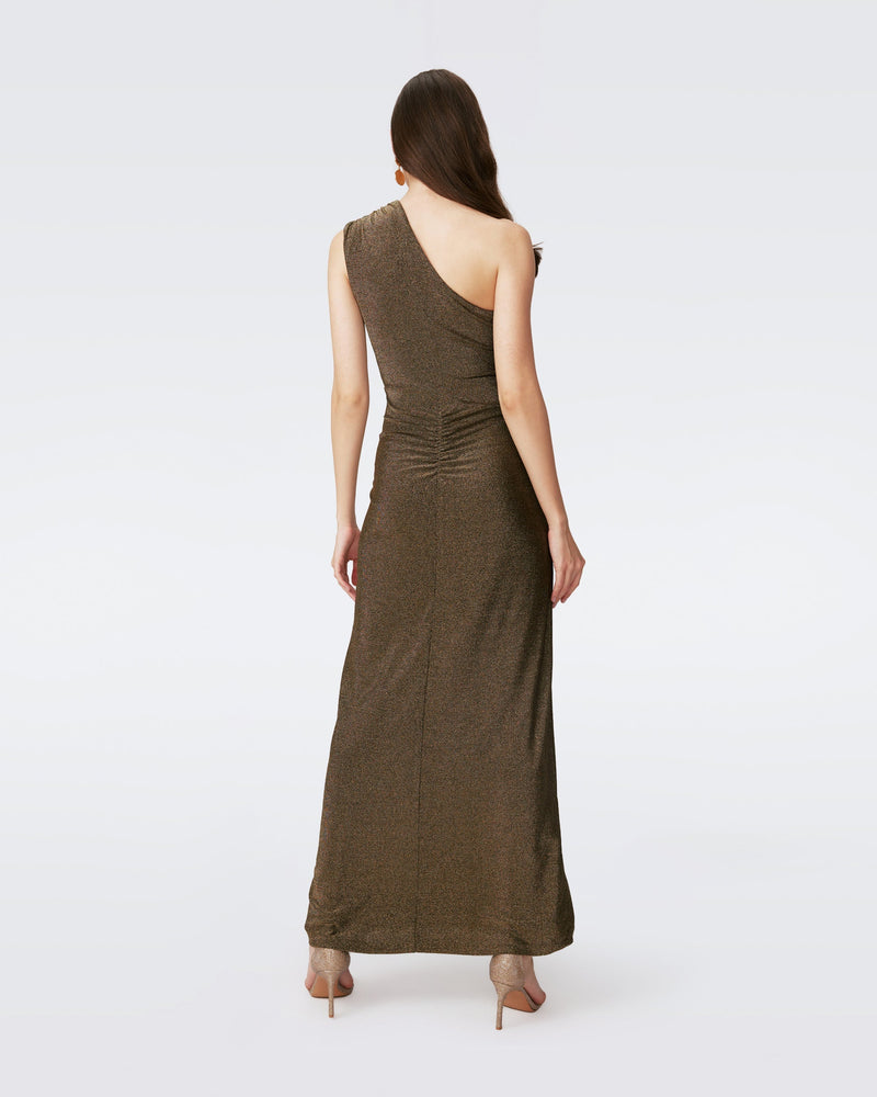 DVF RAFAEL DRESS in GOLDEN BROWN