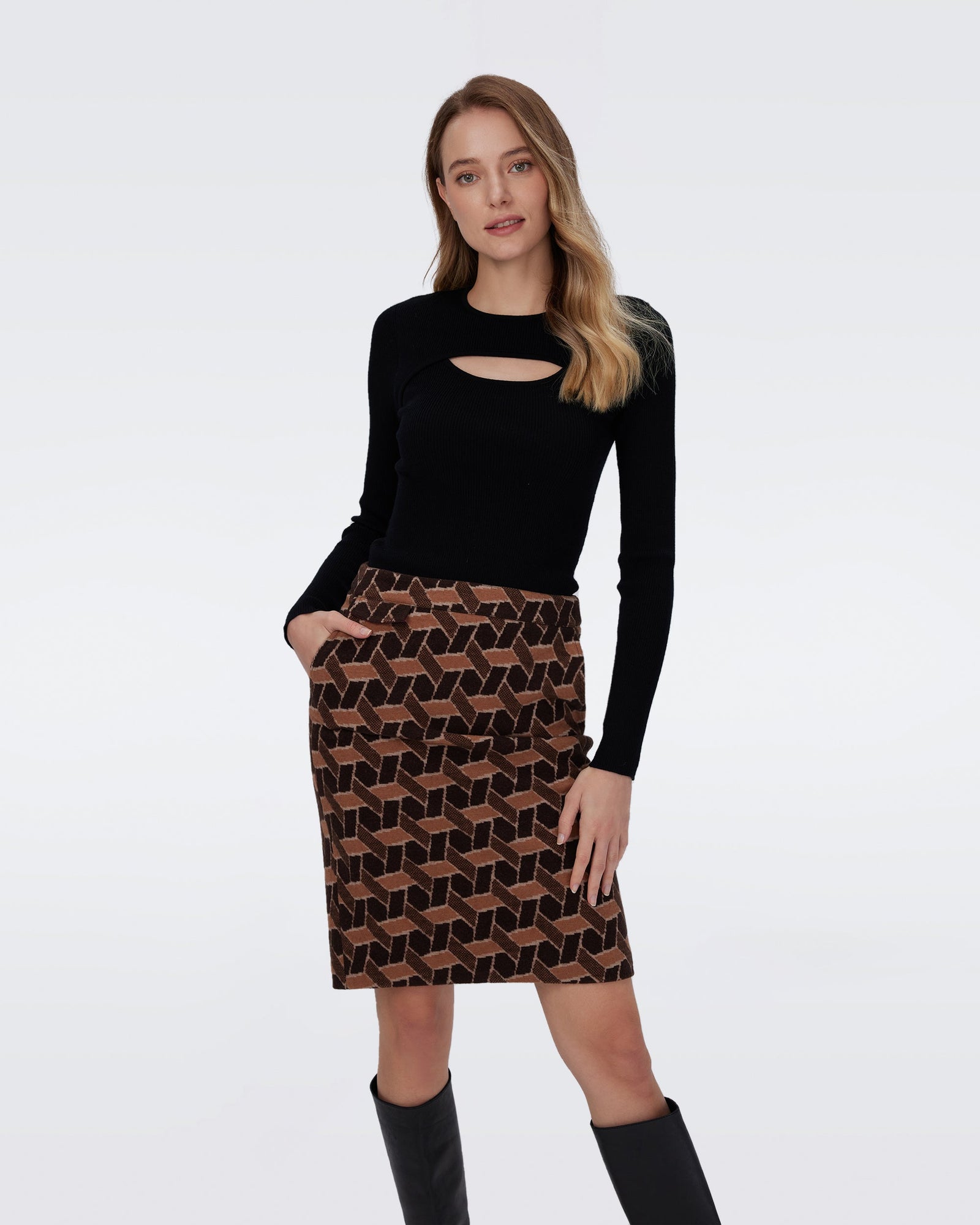 Ethel Knit Jacquard Skirt