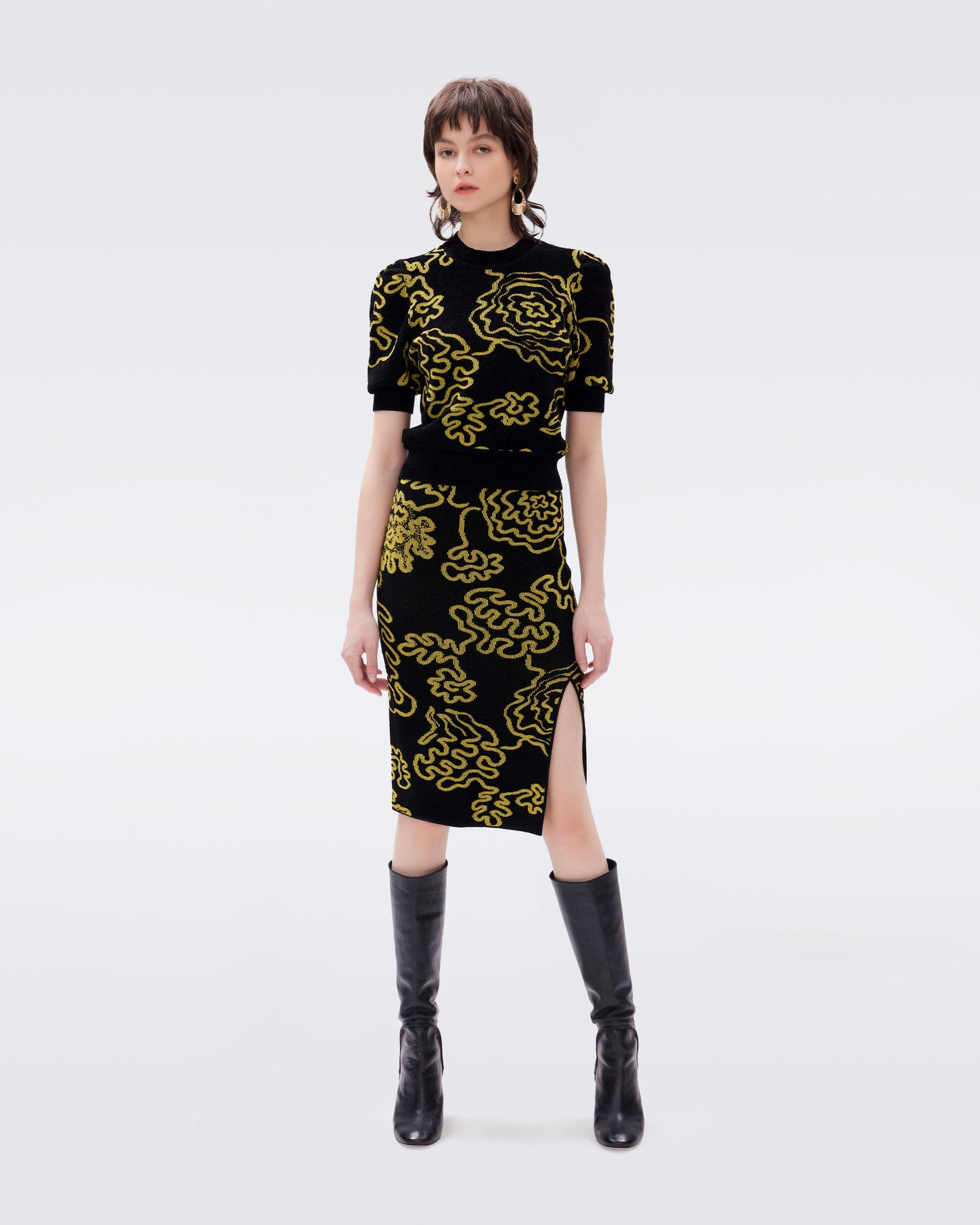 Gusta Knit Jacquard Skirt