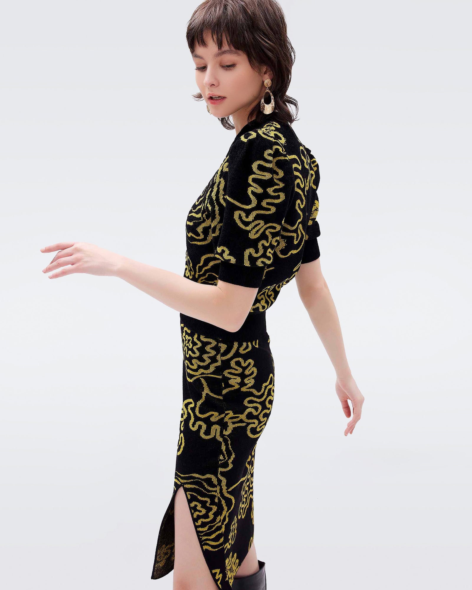 Gusta Knit Jacquard Skirt