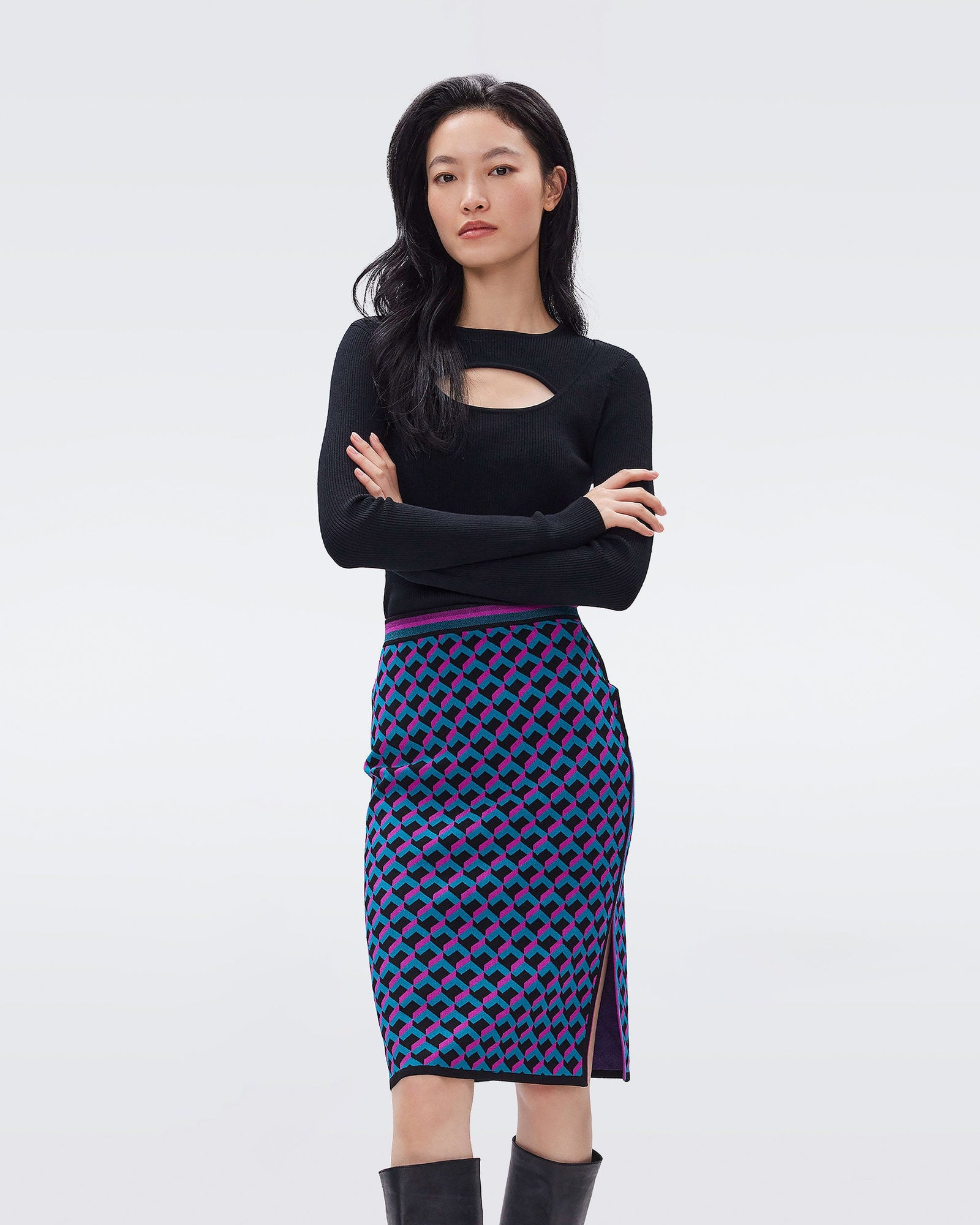 Hazel Knit Jacquard Skirt