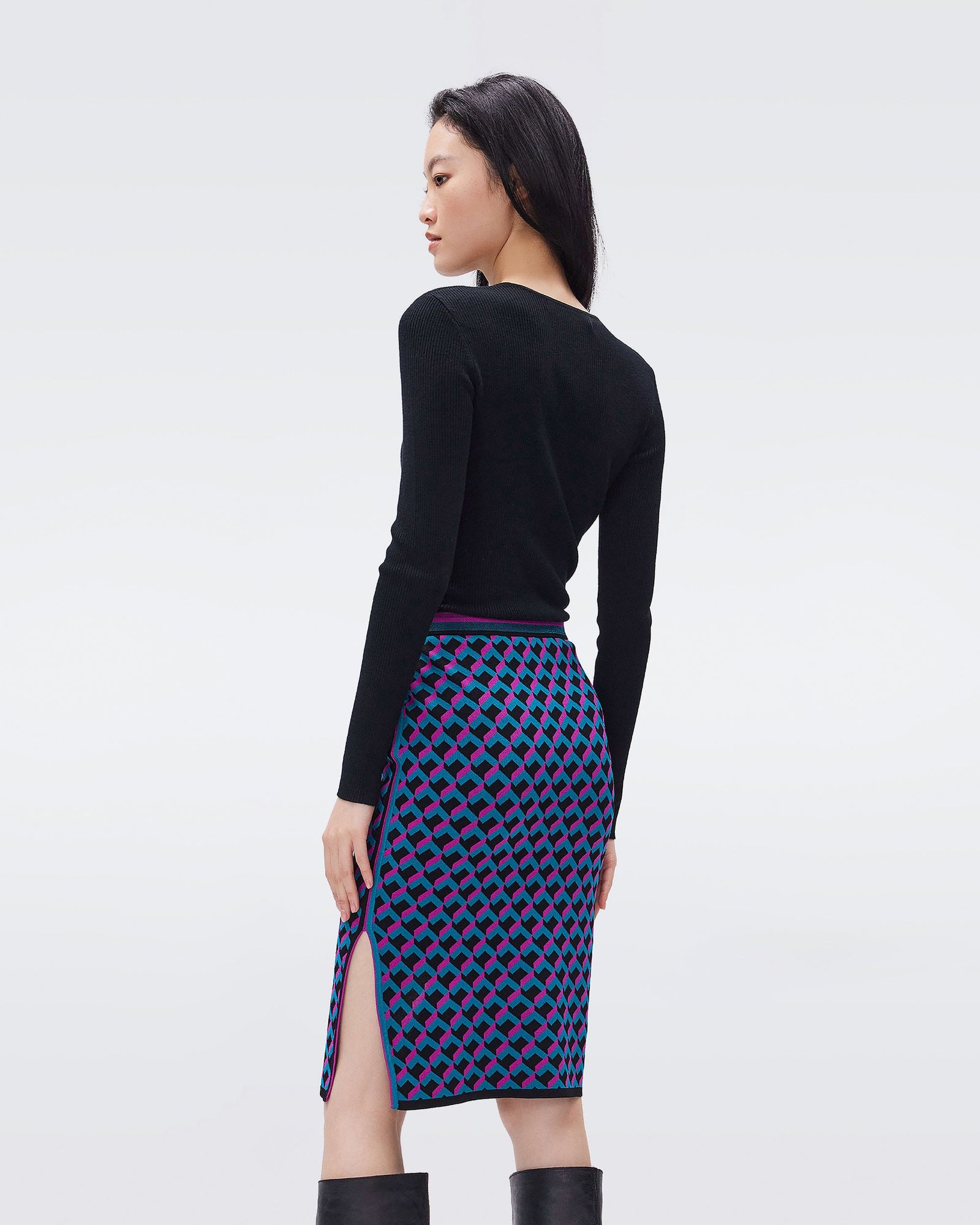 Hazel Knit Jacquard Skirt