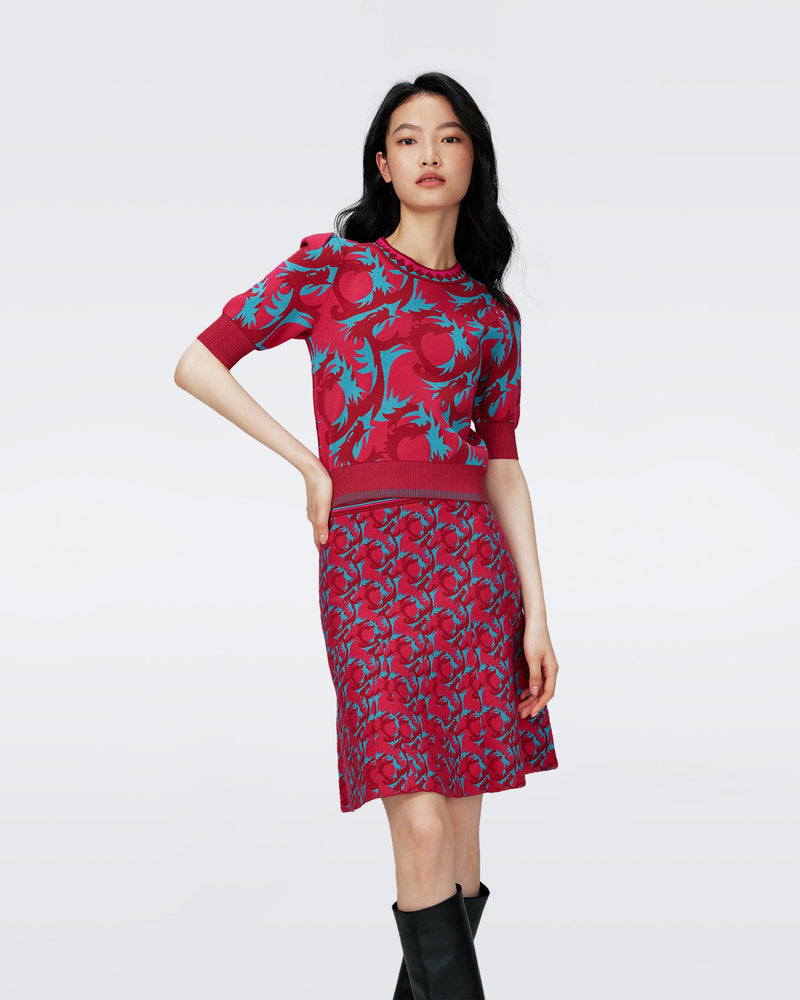 Dvf Gilles Skirt In Dragon Jade Sm