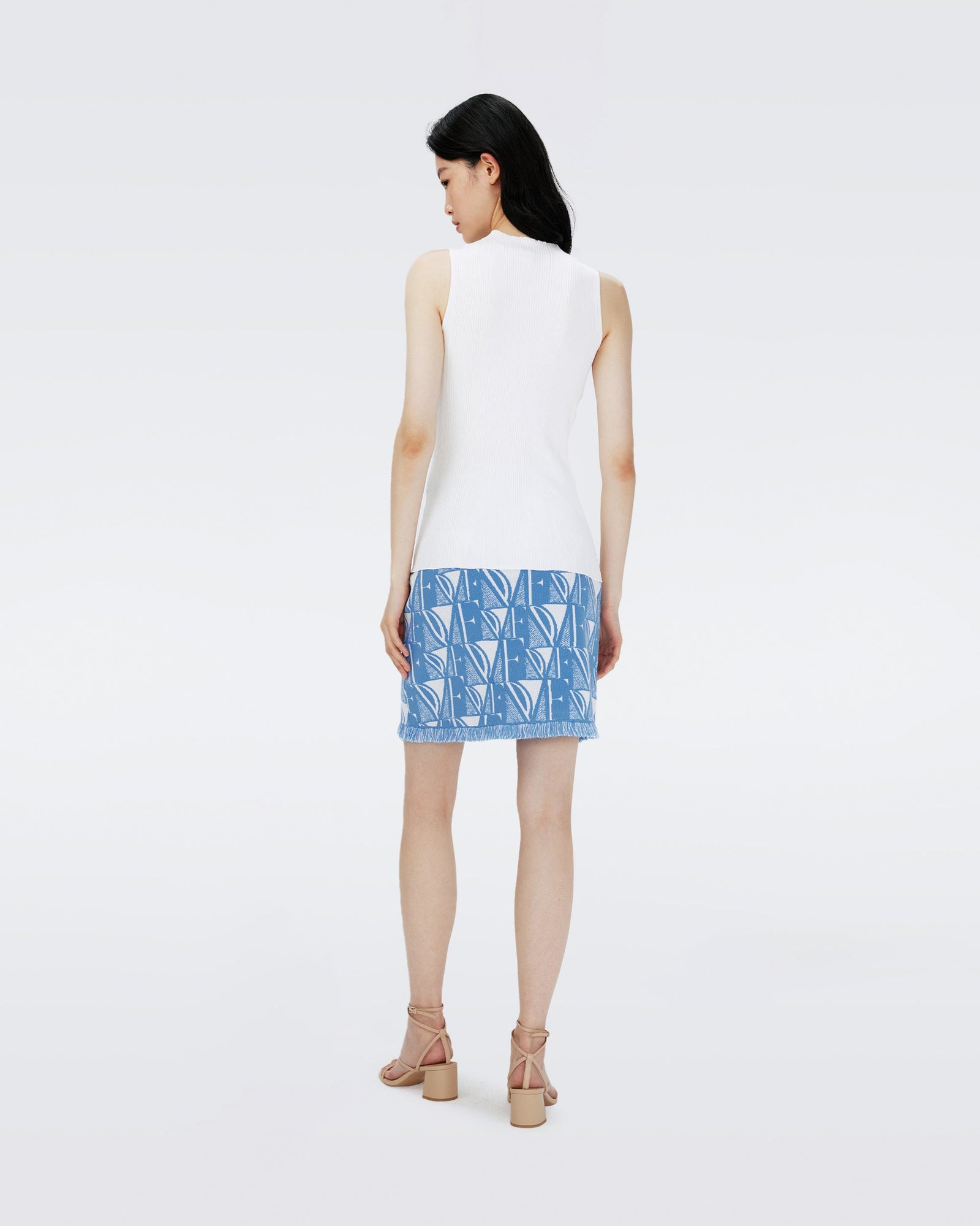 Dvf Alejandra Skirt In Dvf Logo Blue