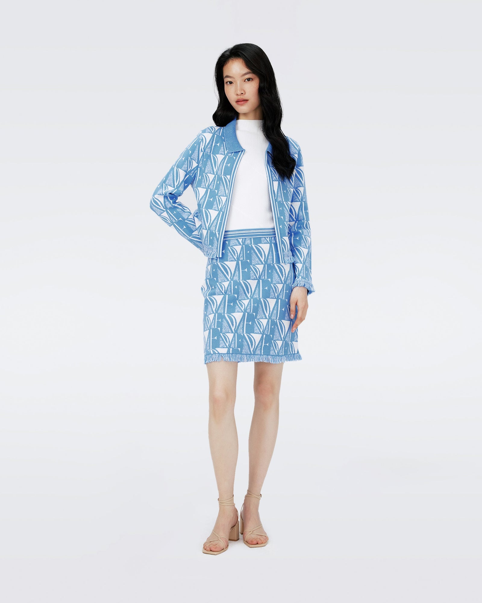 Dvf Alejandra Skirt In Dvf Logo Blue
