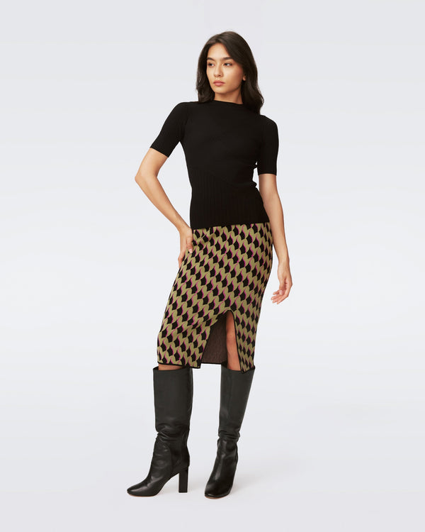 Gusta Knit Jacquard Skirt