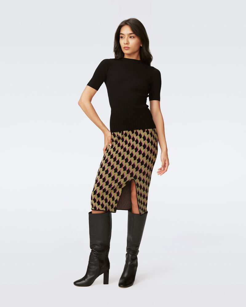 Gusta Knit Jacquard Skirt