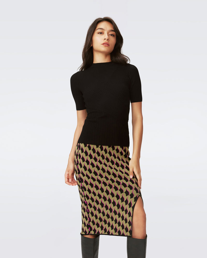 Gusta Knit Jacquard Skirt