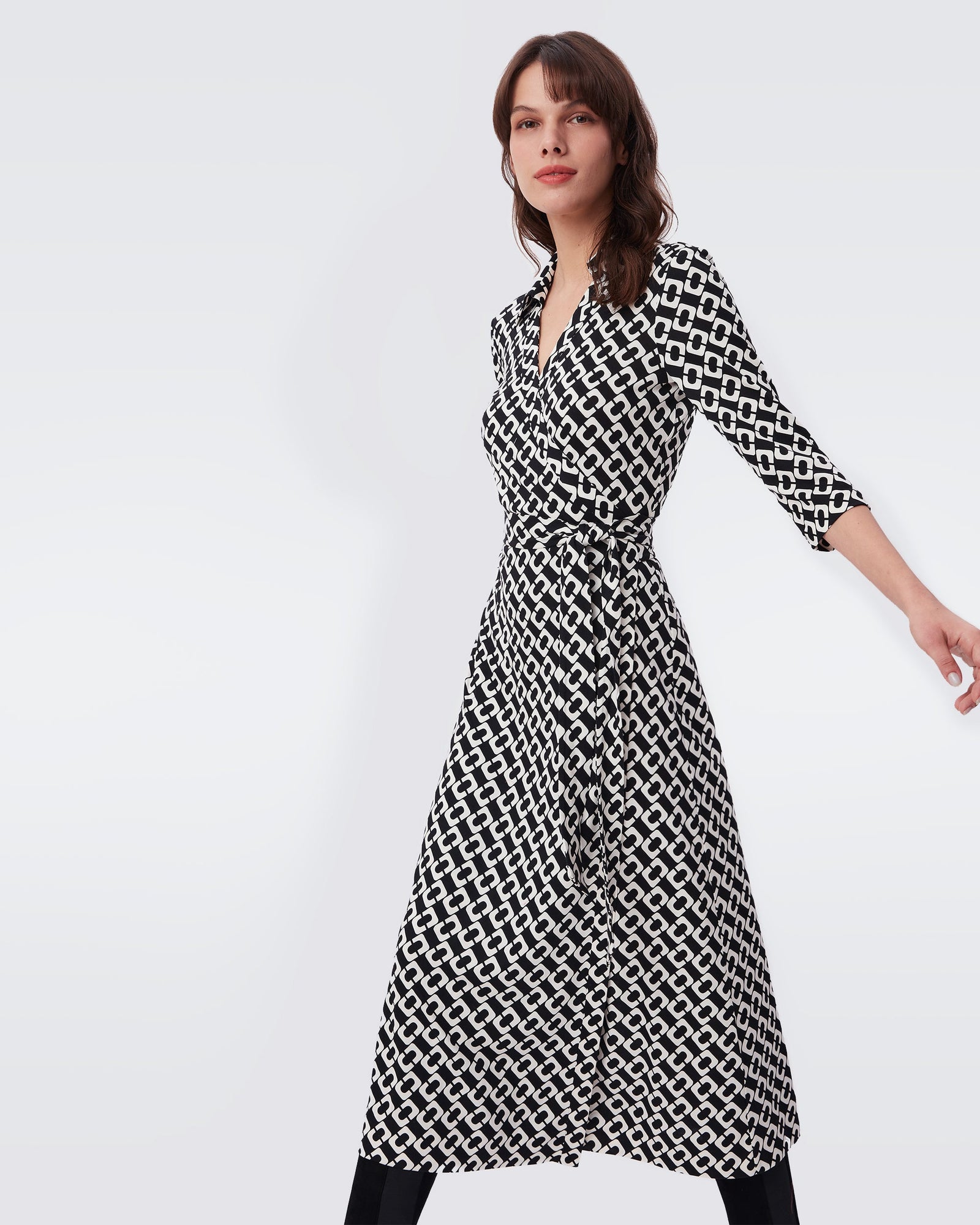 Abigail Silk Jersey Midi Wrap Dress