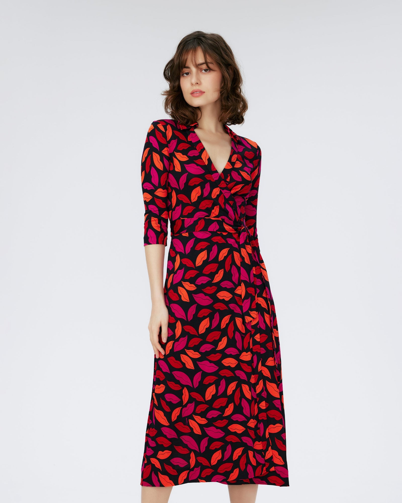 Abigail Silk Jersey Midi Wrap Dress