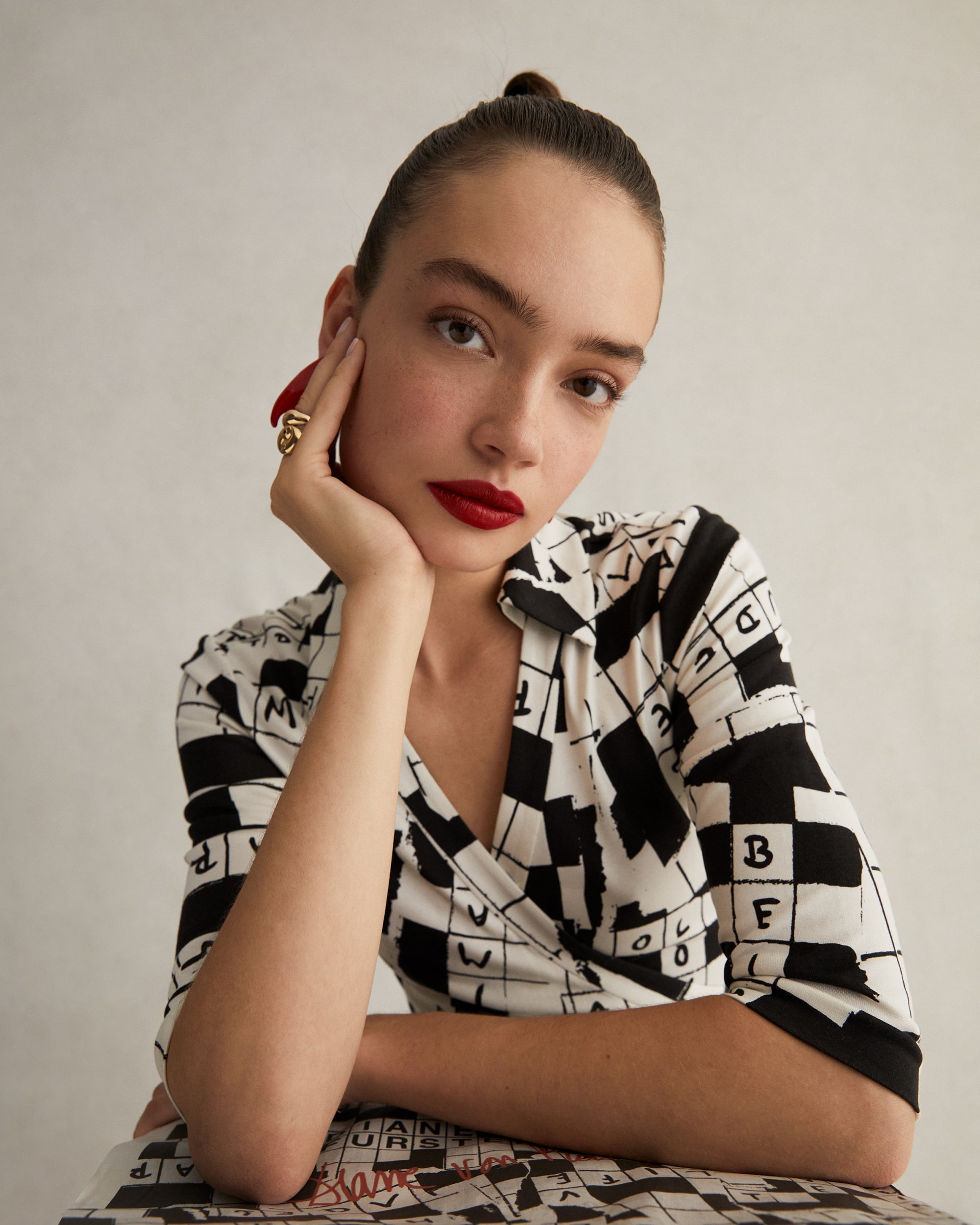 Abigail Silk Jersey Maxi Wrap Dress in DVF 50th Crossword Ivory Diane von Furstenberg HongKong Abigail Silk Jersey Maxi Wrap Dress in DVF 50th Crossword Ivory Diane von Furstenberg HongKong
