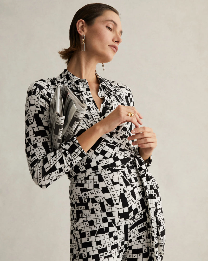 Michelle Jumpsuit in Tiny DVF 50th Crossword Ivory