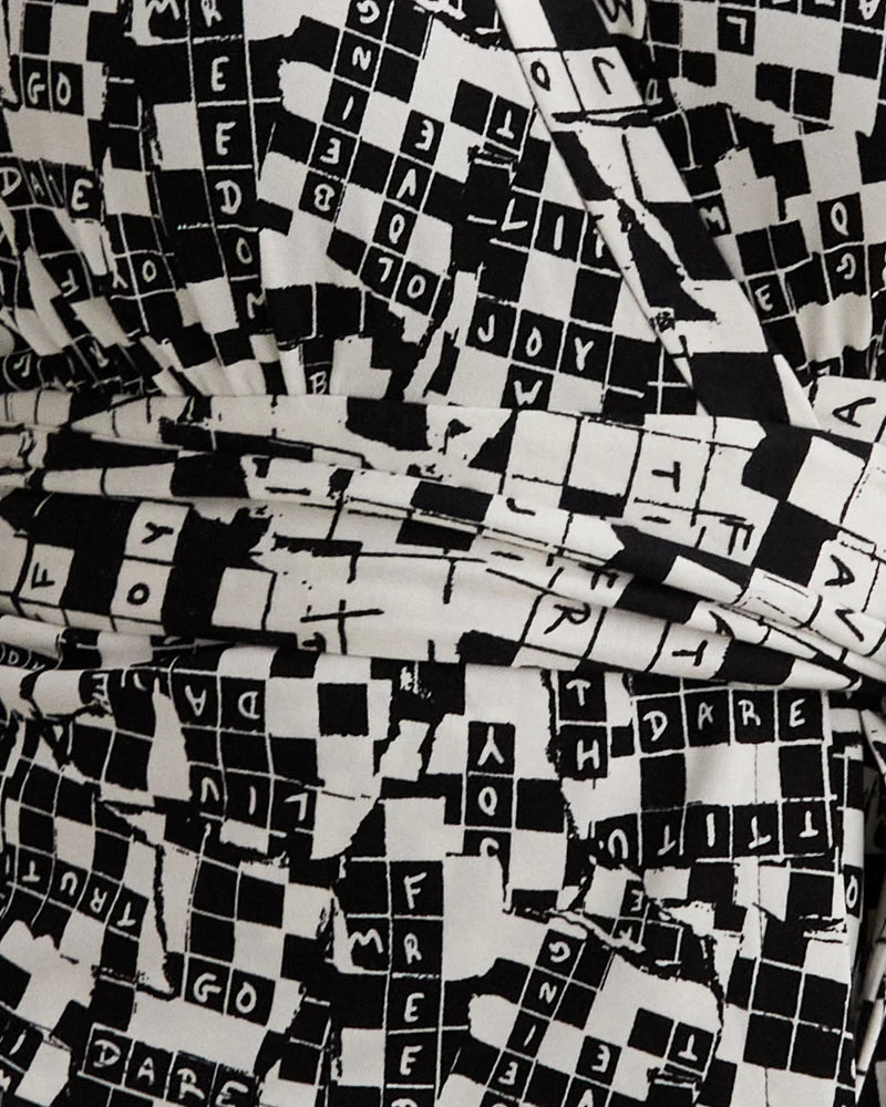 Ariane Top in Tiny DVF 50th Crossword Black