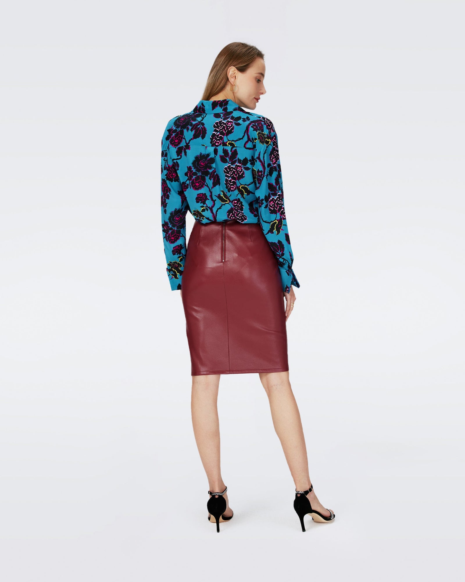 Dvf Takashi Skirt In Garnet Red