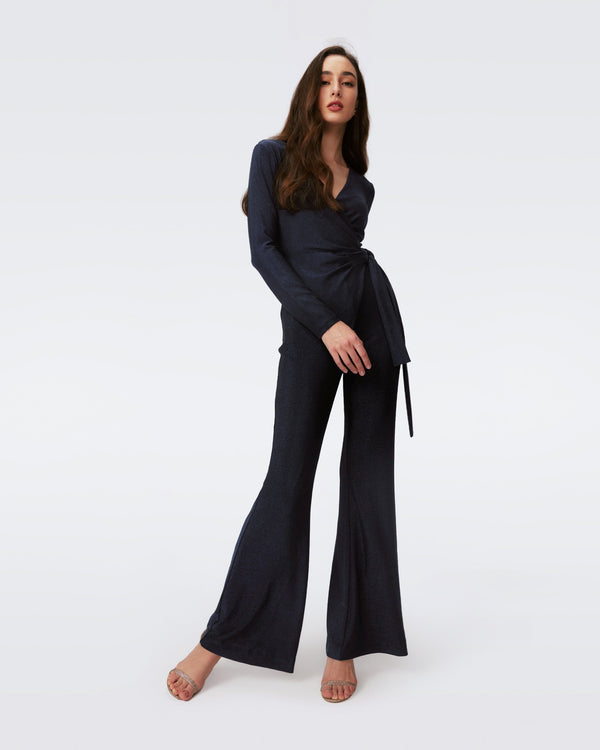 DVF COSIMA JUMPSUIT in METALLIC MIDNIGHT