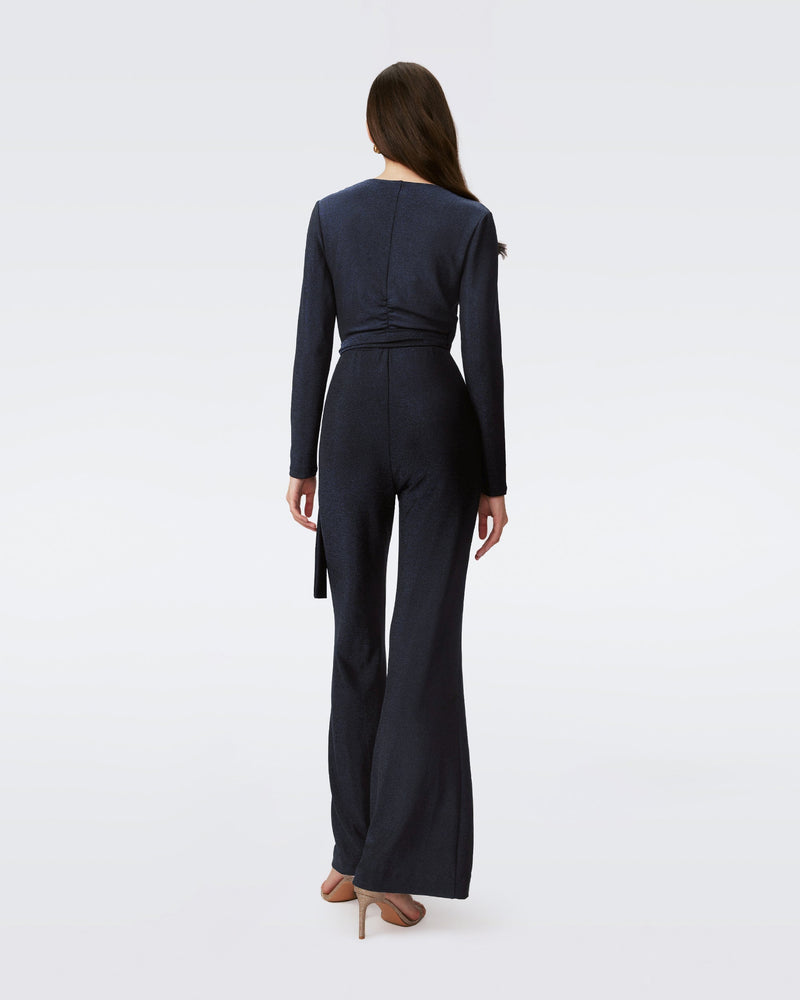 DVF COSIMA JUMPSUIT in METALLIC MIDNIGHT