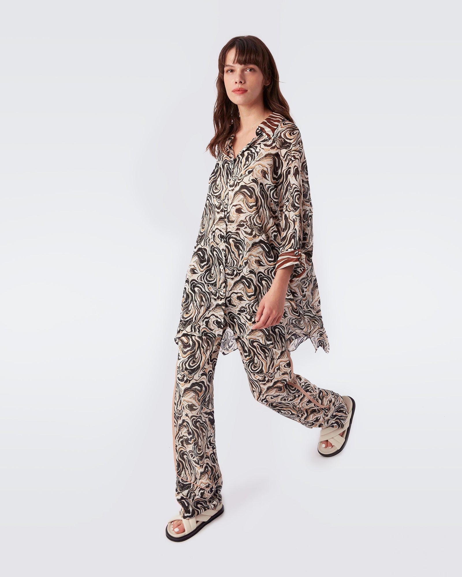 Marvel Wide Leg Chiffon Pants