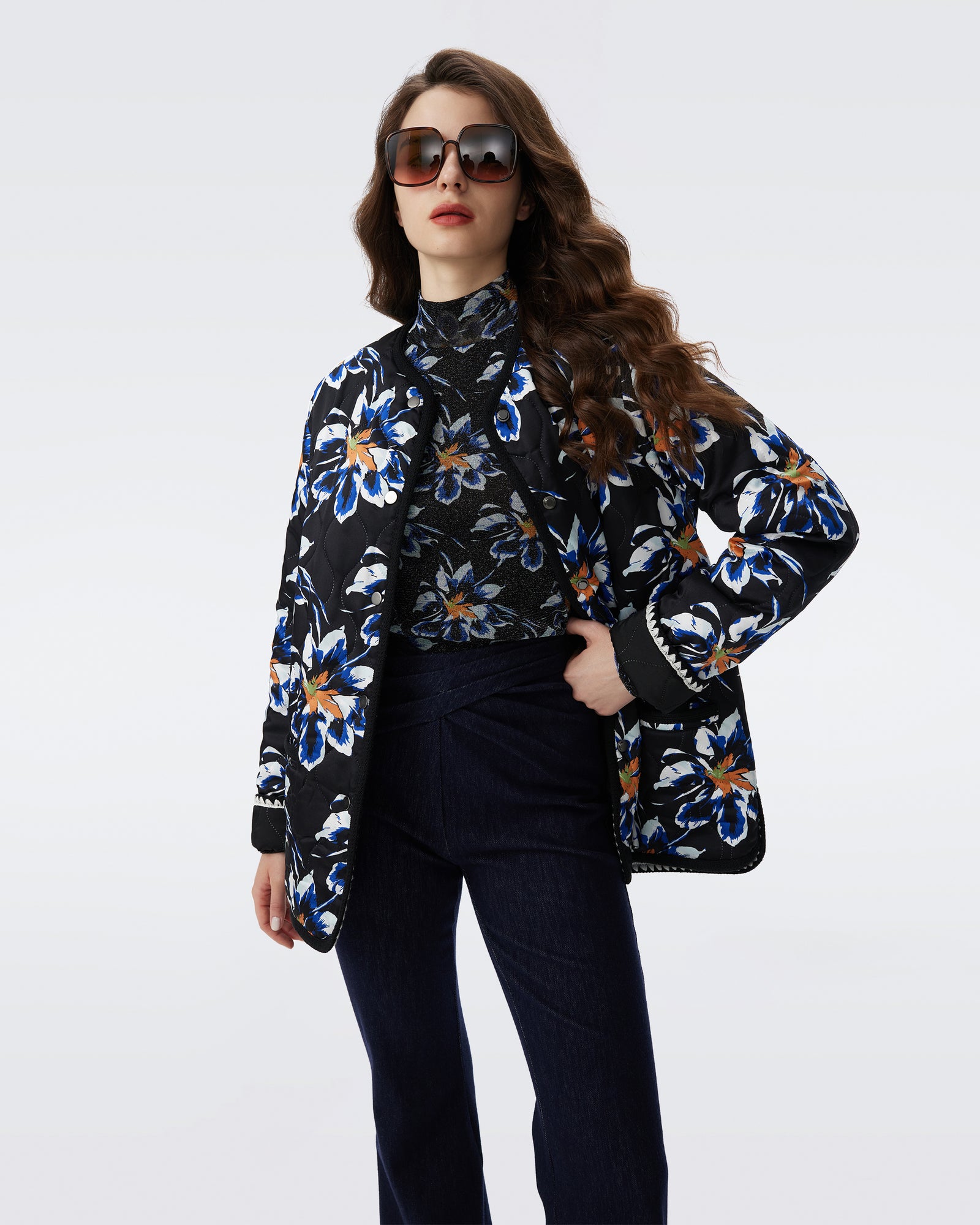 DVF DOMINO TWO REVERSIBLE COAT