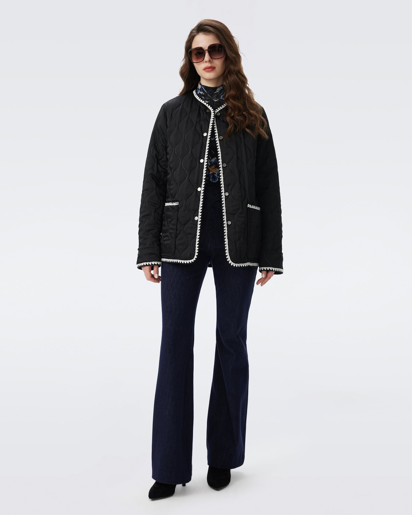 DVF DOMINO TWO REVERSIBLE COAT