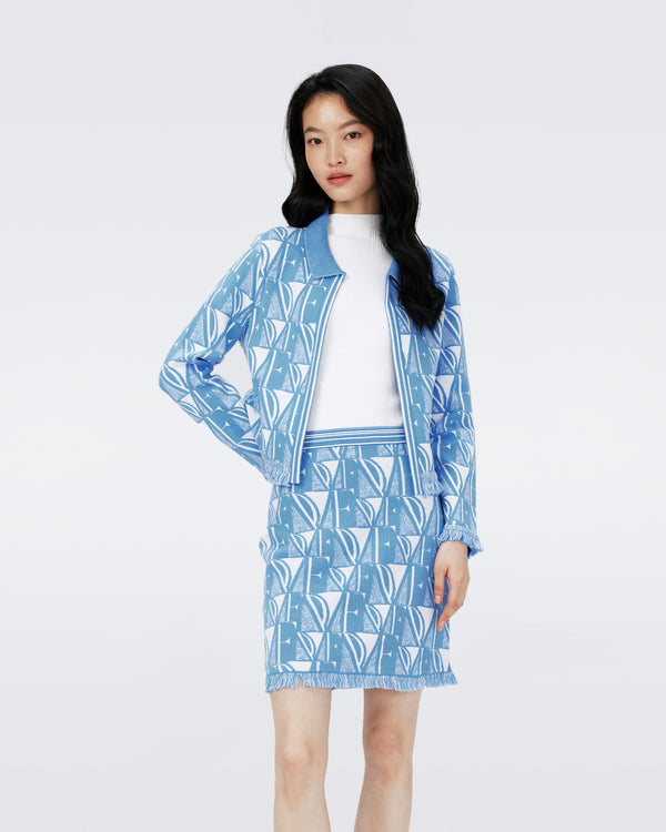 Dvf Morgaine Cardigan In Dvf Logo Blue